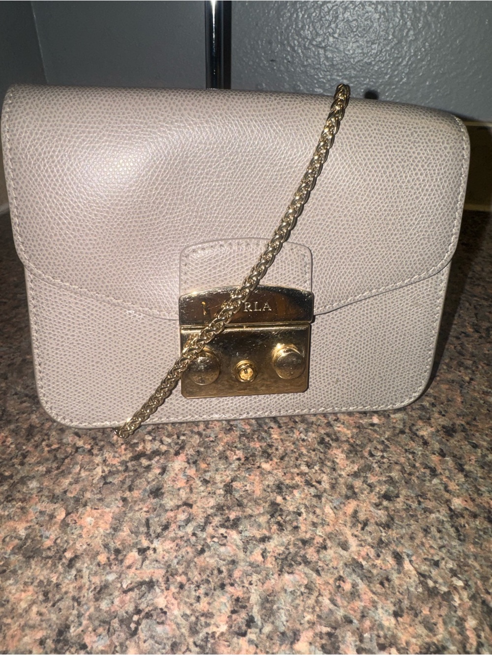 Furla Small Crossbody Bag in Light Taupe EUC